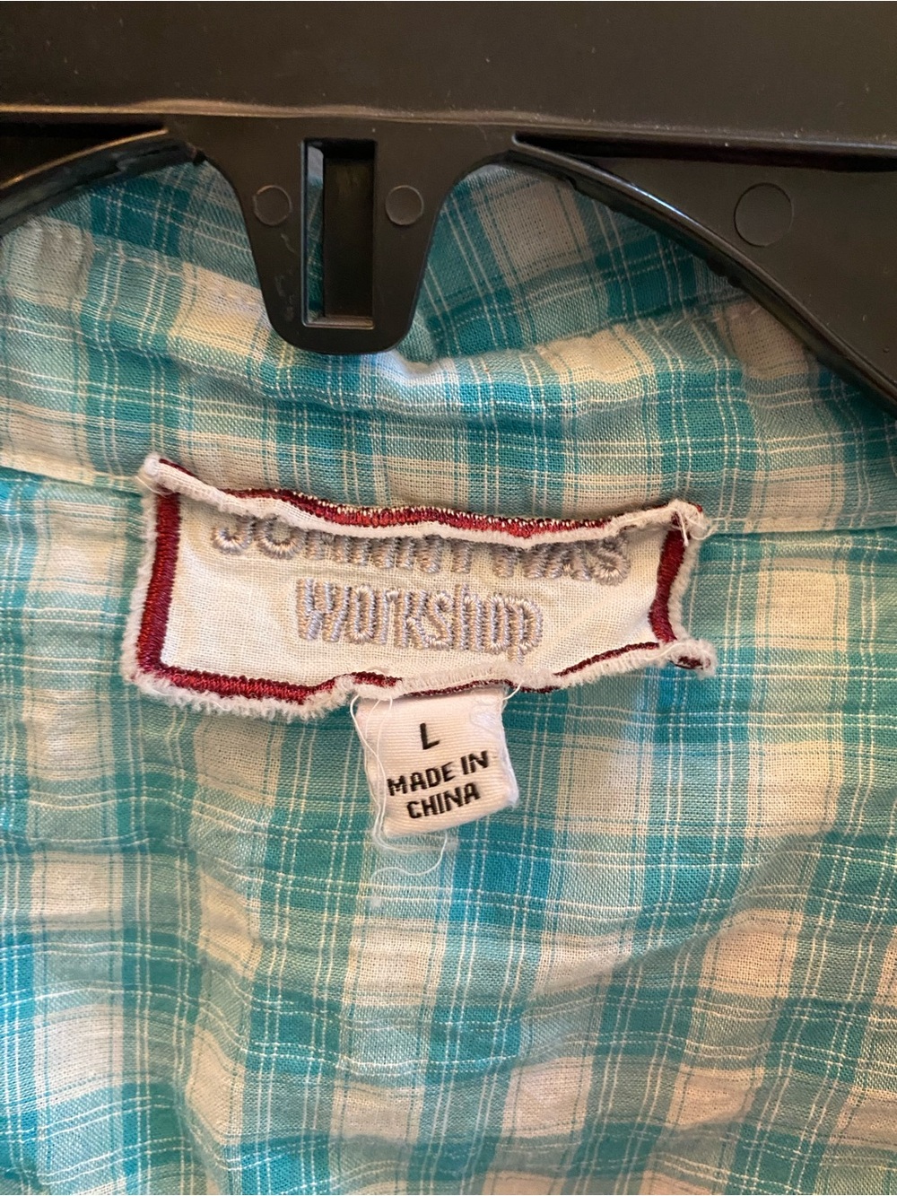 Johnny Was Turquoise Gingham Embroidered Button-Front Blouse , great condition! - Picture 5 of 16